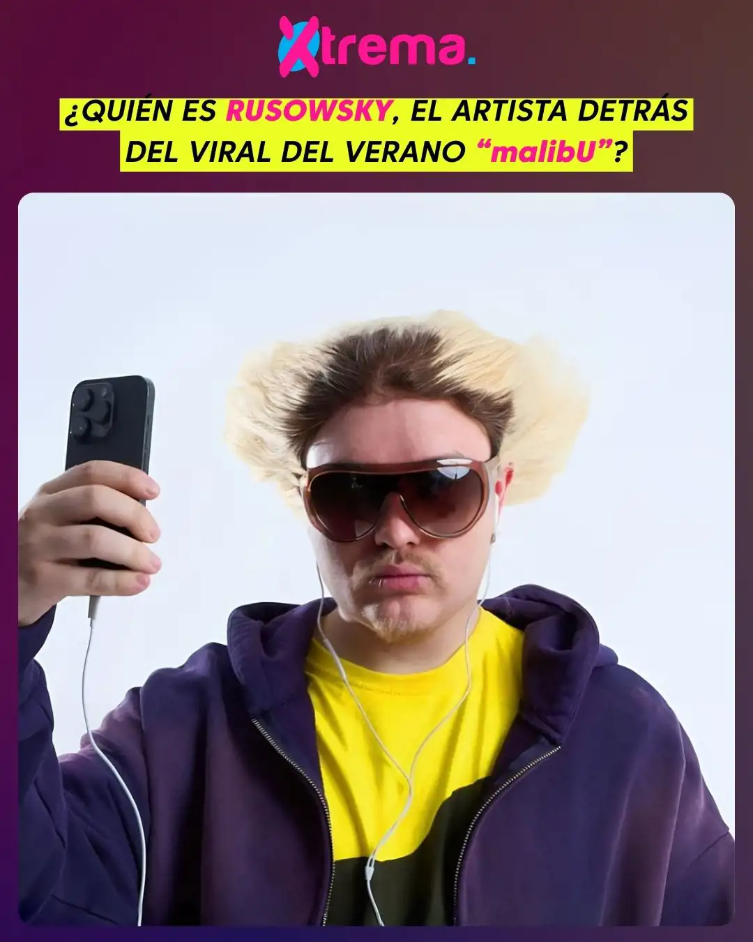 Productor, cantante y creador incansable, Rusowsky conquista el verano con “malibU” tras firmar éxitos junto a Dellafuente, Judeline o C. Tangana.